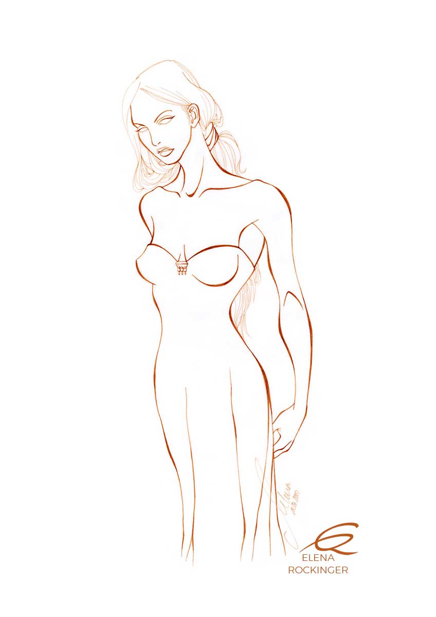 02 drawing figure ink character elena rockinger brown woman s