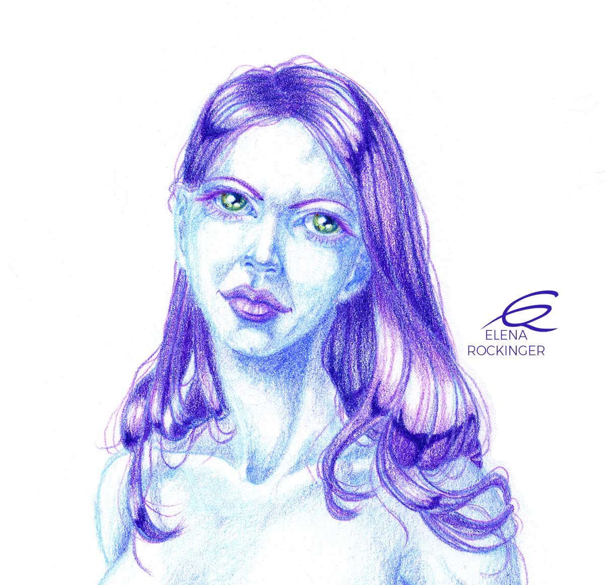 03 drawing figure colour pencil character elena rockinger bella head s