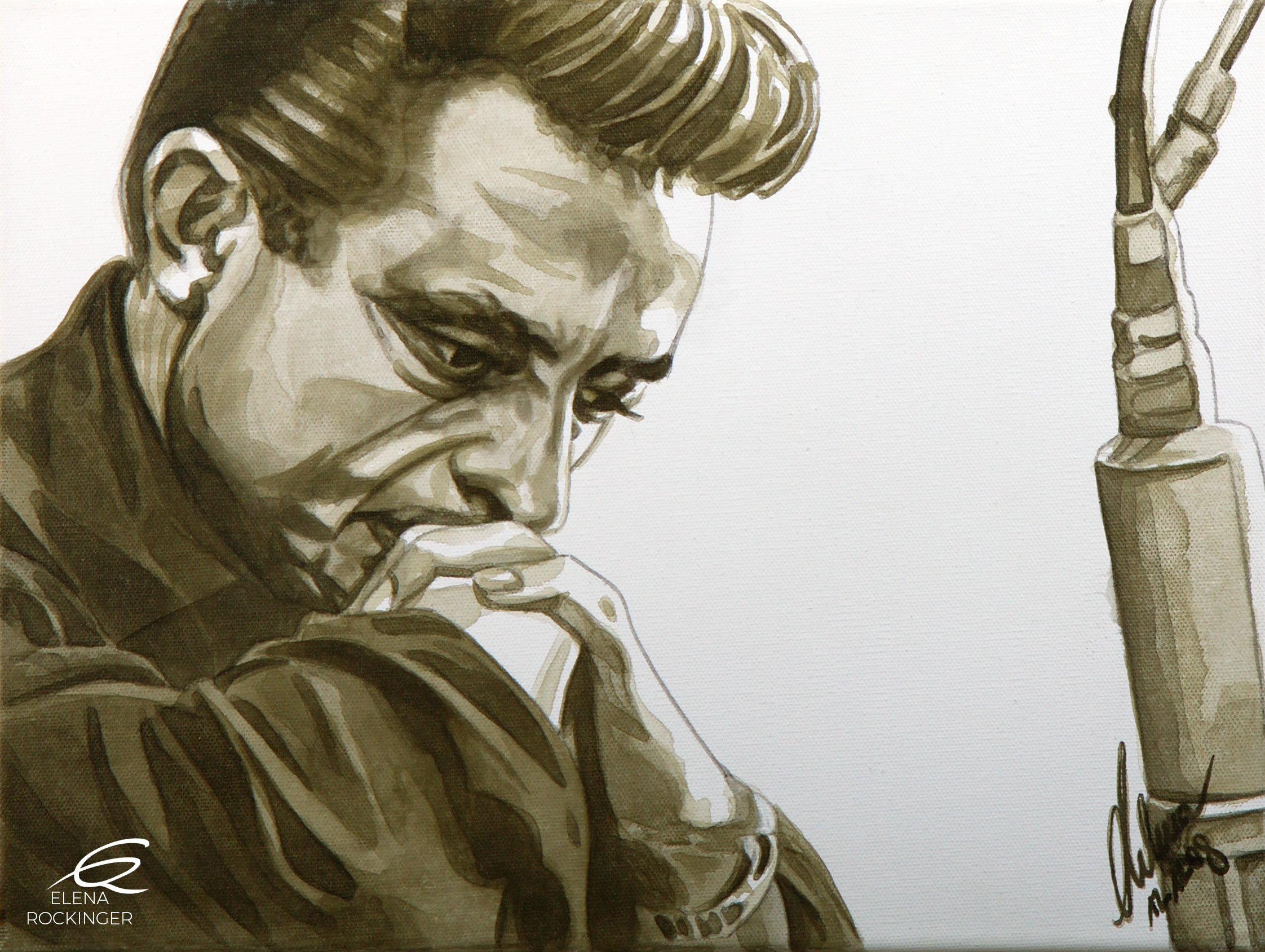 03 Portrait Painting Canvas Music Elena Rockinger Johnny Cash S