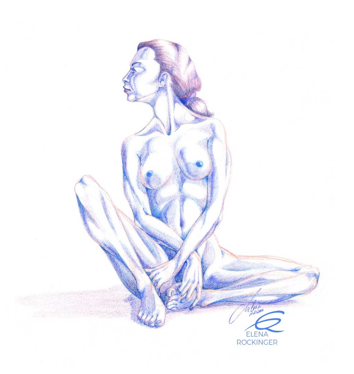 04 drawing figure colour pencil character elena rockinger blue woman s
