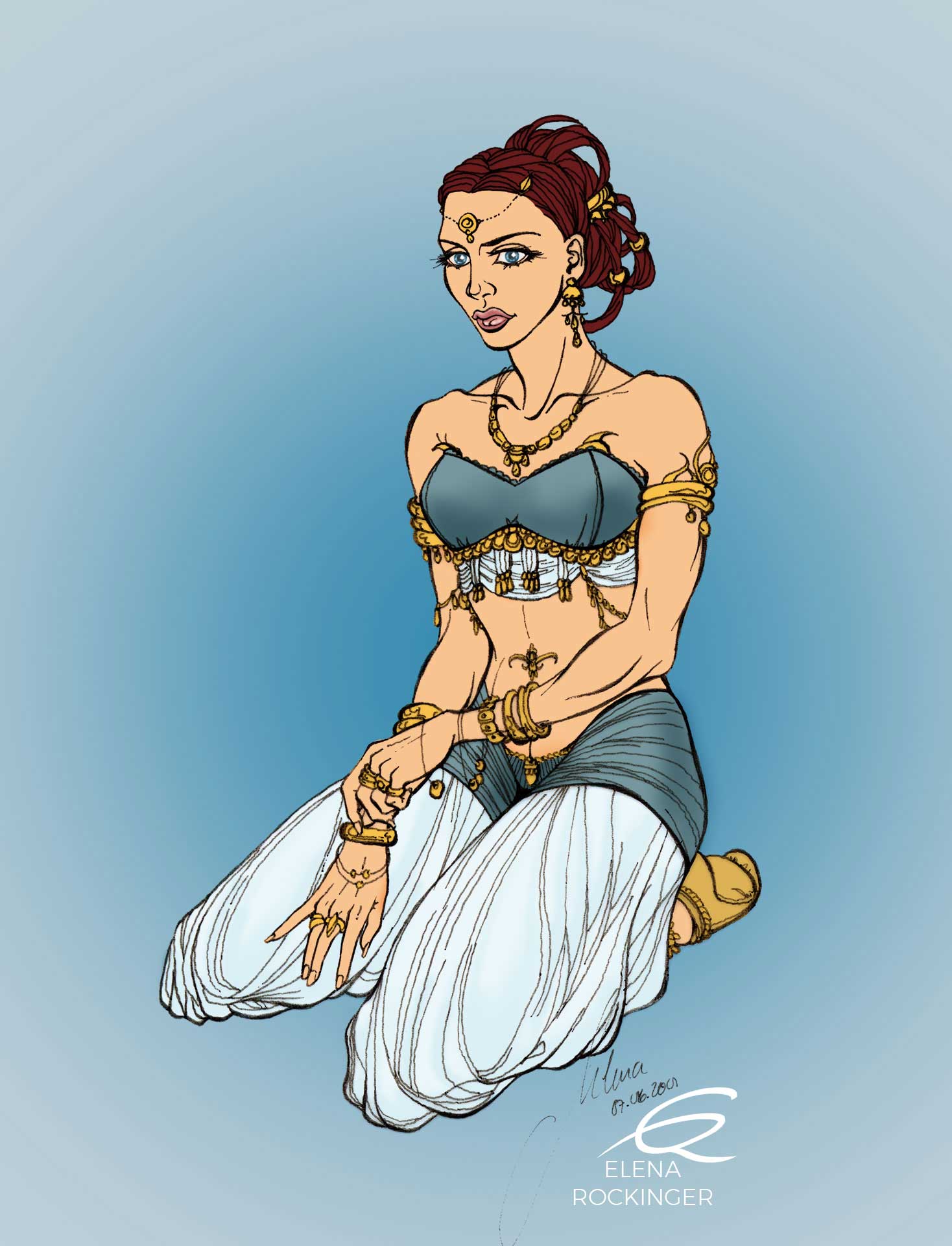 04 drawing figure ink colour pencil character elena rockinger fateya s