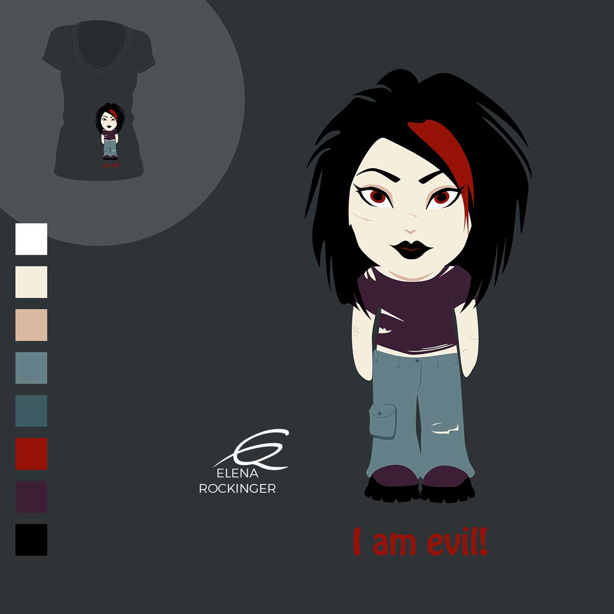 04 T Shirt Design Elena Rockinger I Am Evil S