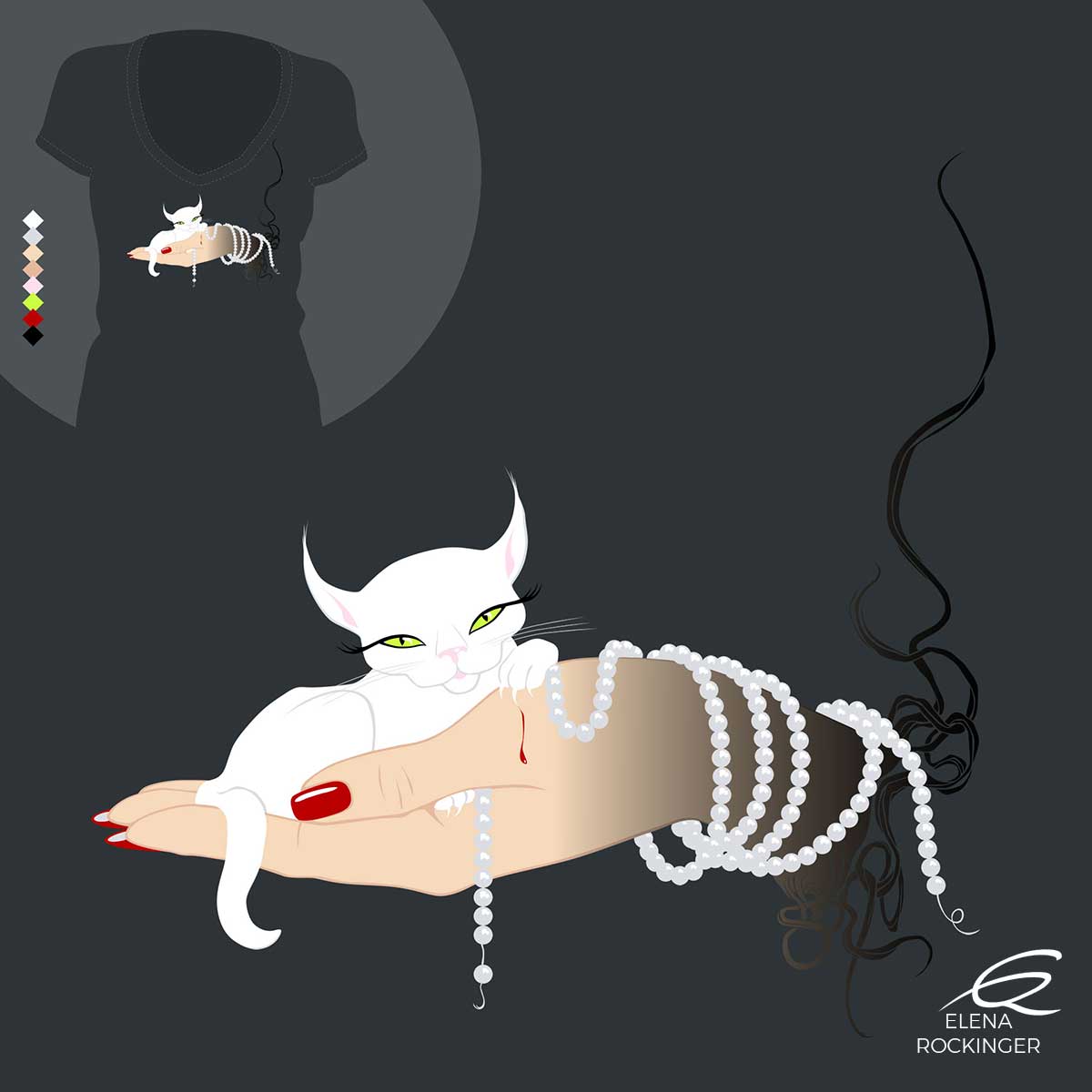 04 T Shirt Design Elena Rockinger Pearl Kitten S