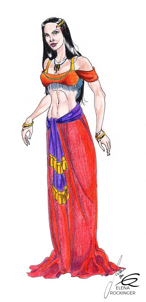 05 drawing figure ink colour pencil character elena rockinger daylia s