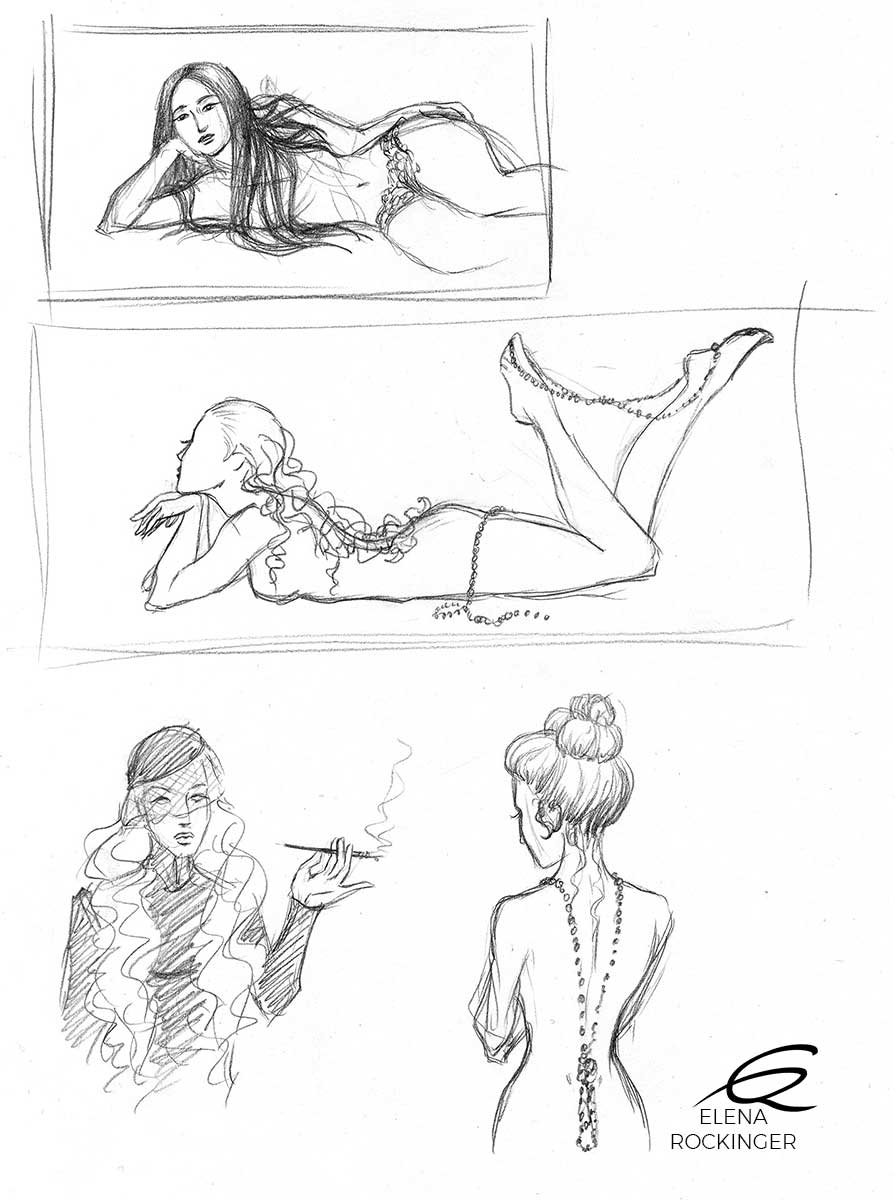 06 Llustration Graphite Sketch Elena Rockinger Hair 06 S