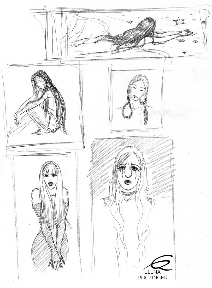 09 Llustration Graphite Sketch Elena Rockinger Hair 09 S