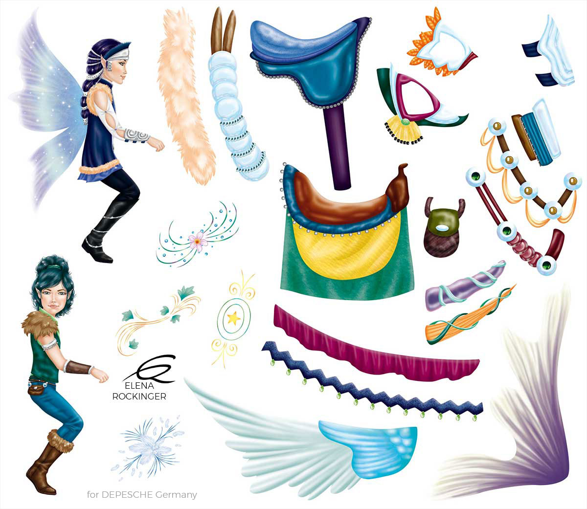 12 Topmodel Stickerbogen Illustration Elena Rockinger Fantasy 04 S