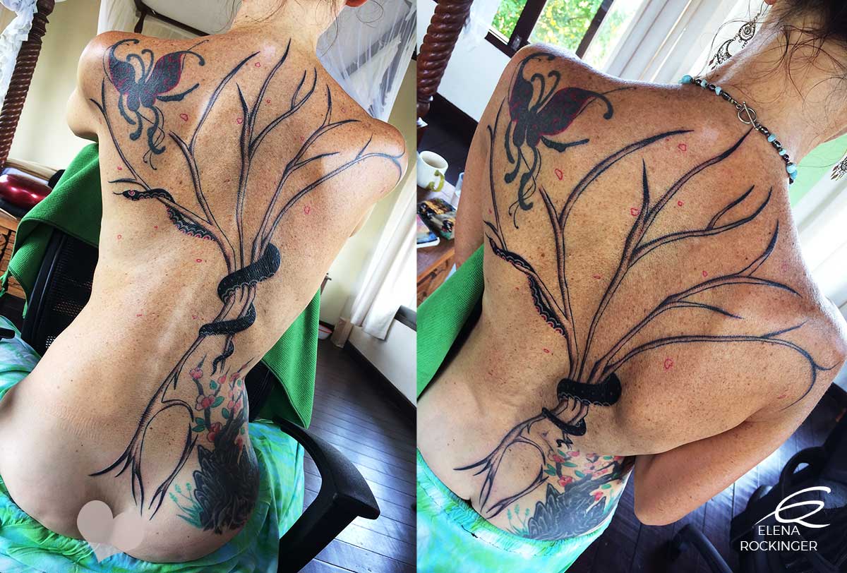 13 Tattoo Back Snake Tree Butterfly Elena Rockinger S