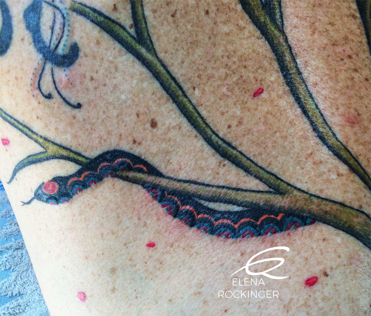 13b Tattoo Back Snake Tree Butterfly Elena Rockinger S