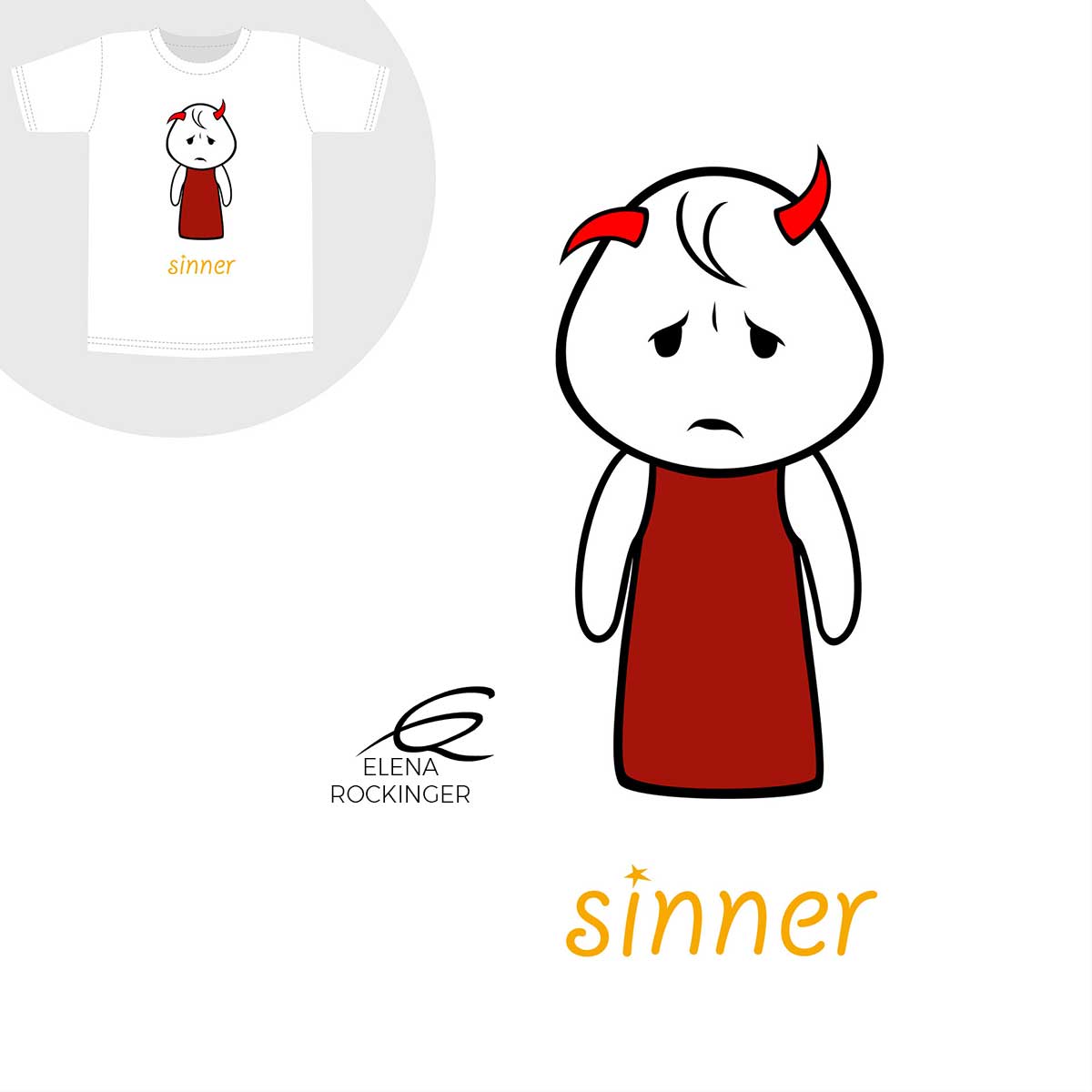 14 T Shirt Design Elena Rockinger Moodies Sinner S