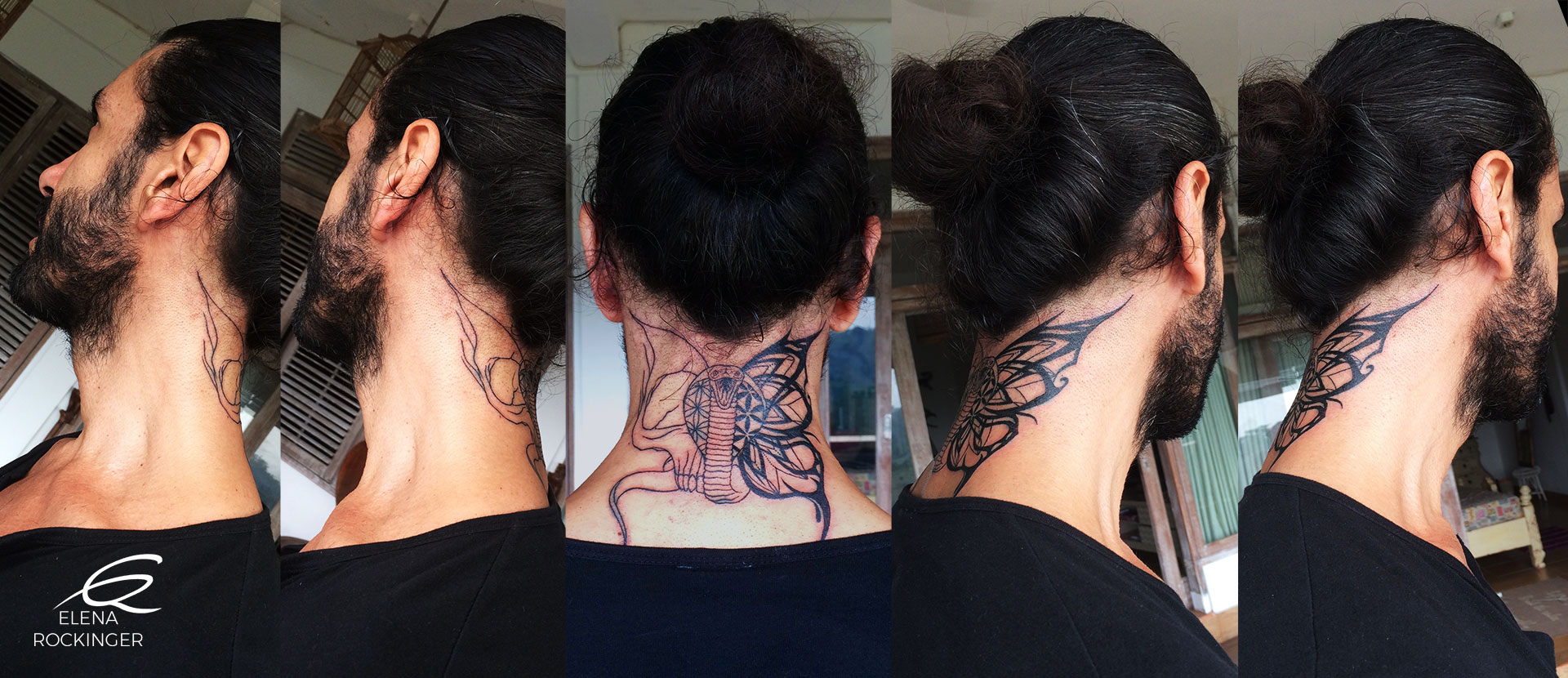 17 Tattoo Neck Snake Skull Butterfly Elena Rockinger S