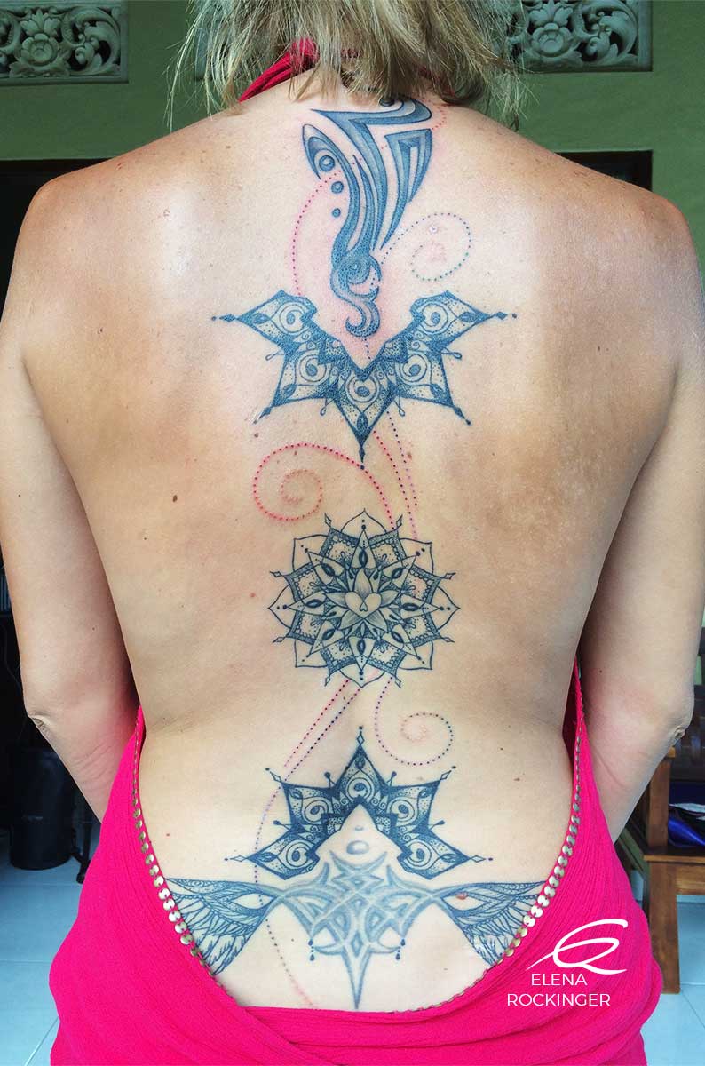 18b Tattoo Back Mandala Wings Rainbow Elena Rockinger S