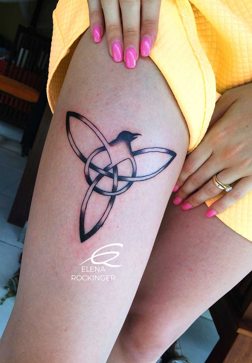 19 Tattoo Thigh Triquetra Trinity Elena Rockinger S