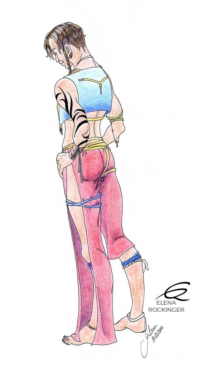 21 drawing figure ink colour pencil character elena rockinger senshi s