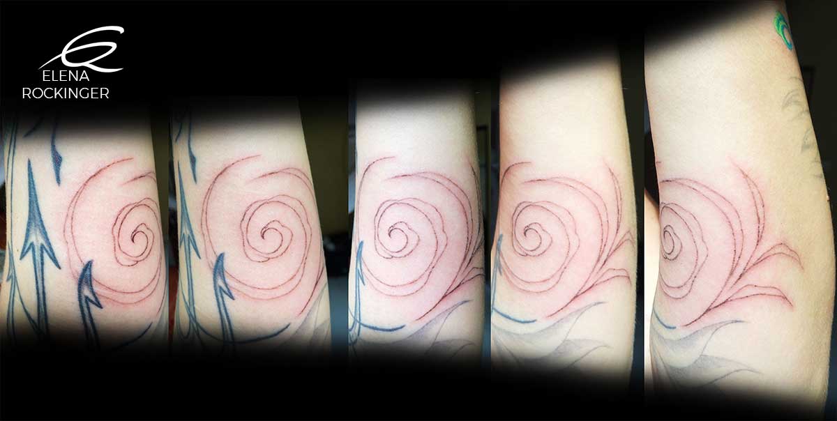24 Tattoo Freeflow Arm Spiral Lines Grey Elena Rockinger S