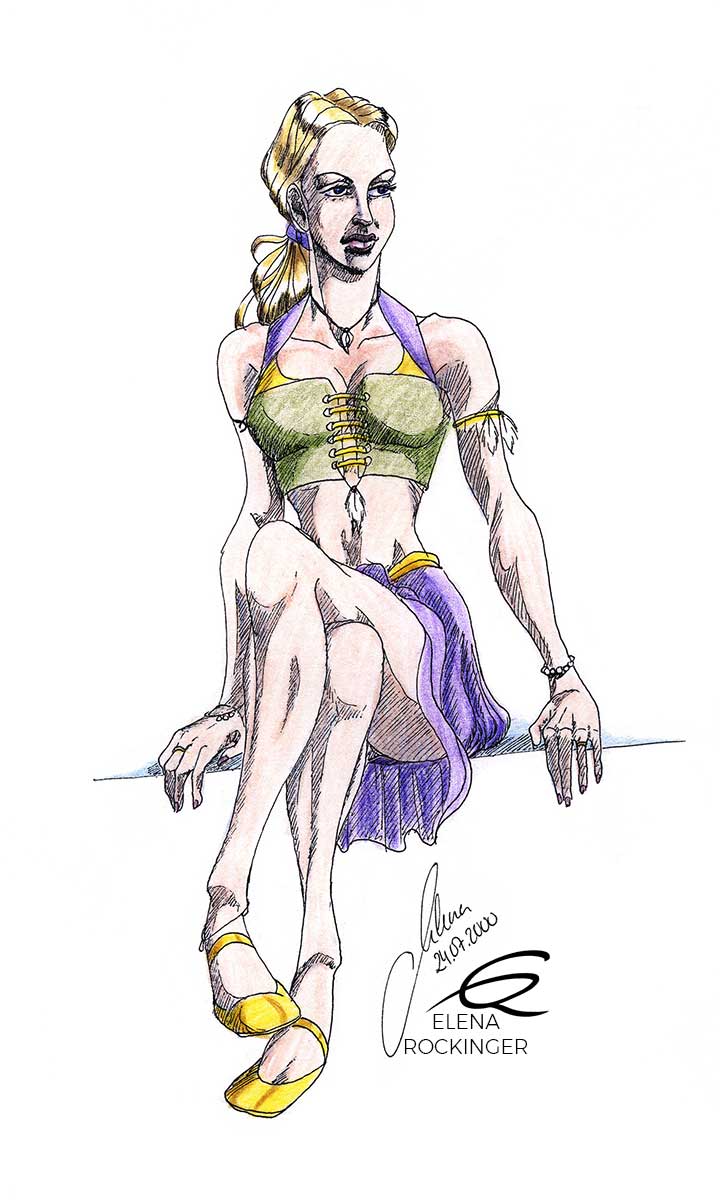 26 drawing figure ink colour pencil character elena rockinger yanda s