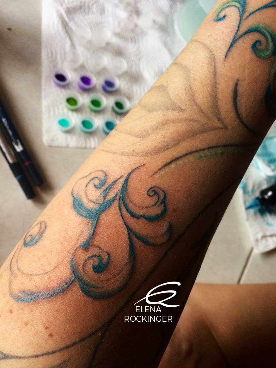 30 Tattoo Freeflow Arm Filigree Lotus Dots Elena Rockinger S