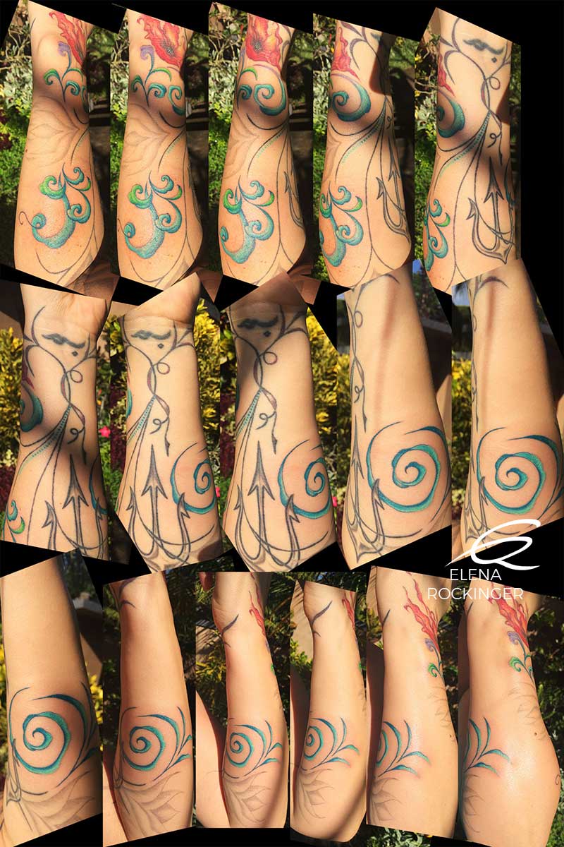 32 Tattoo Freeflow Arm Spiral Poppy Flower Filigree Lotus Elena Rockinger S