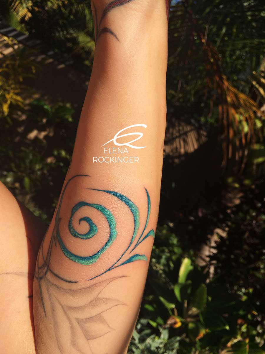 32b Tattoo Freeflow Arm Spiral Turquoise Elena Rockinger S