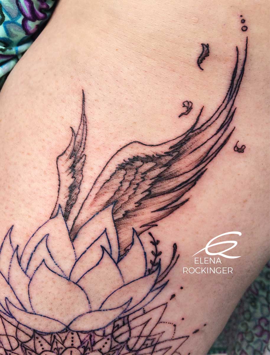 36b Tattoo Thigh Mandala Wings Lotus Elena Rockinger S