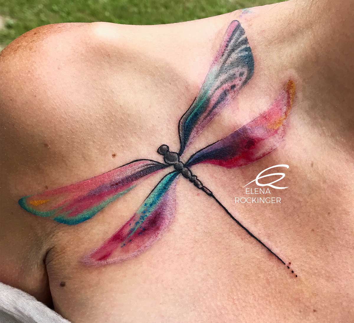 44 Tattoo Collarbone Dragonfly Elena Rockinger S