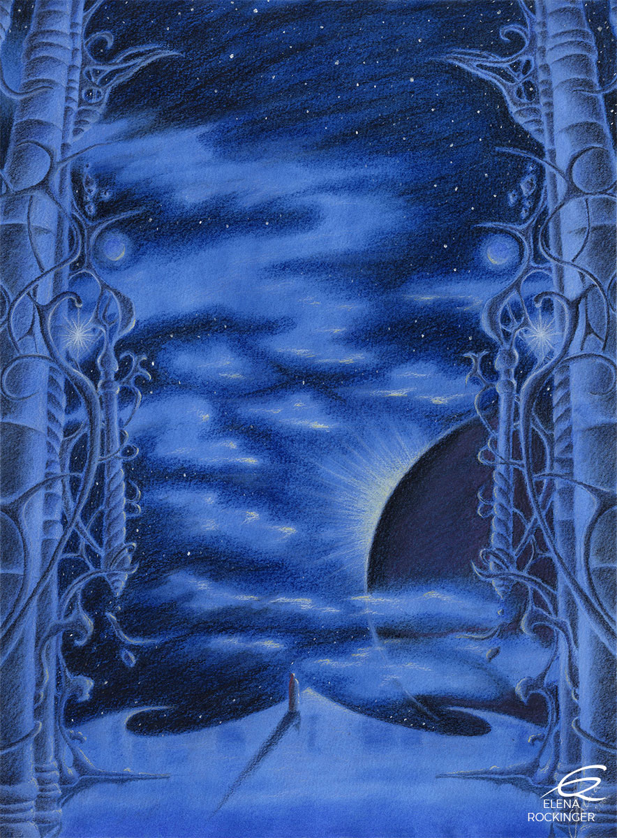 Paintings — Exhibition 01 Painting Mixed Canvas Elena Rockinger Blue Columns S 1