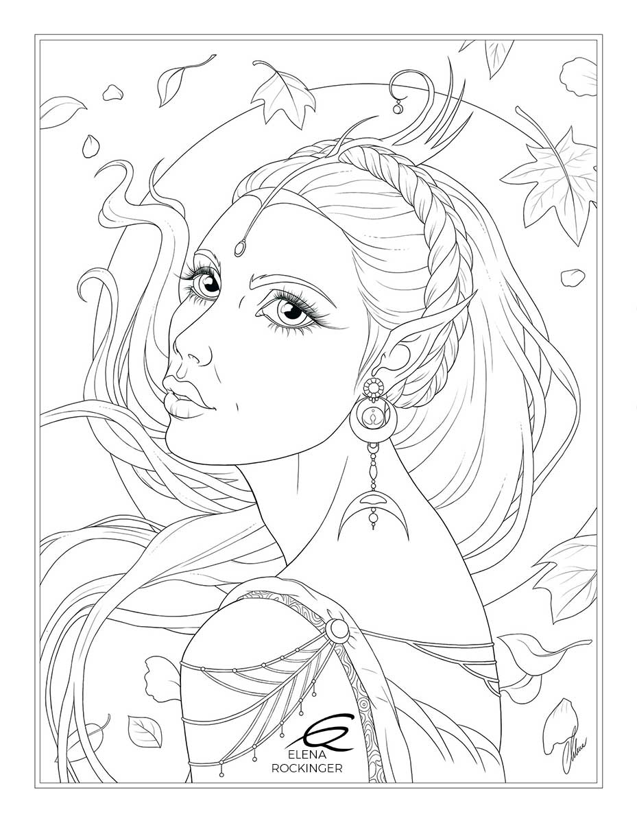 03 Illustration Ink Colouring Book Elena Rockinger Elves Fairies 03 S