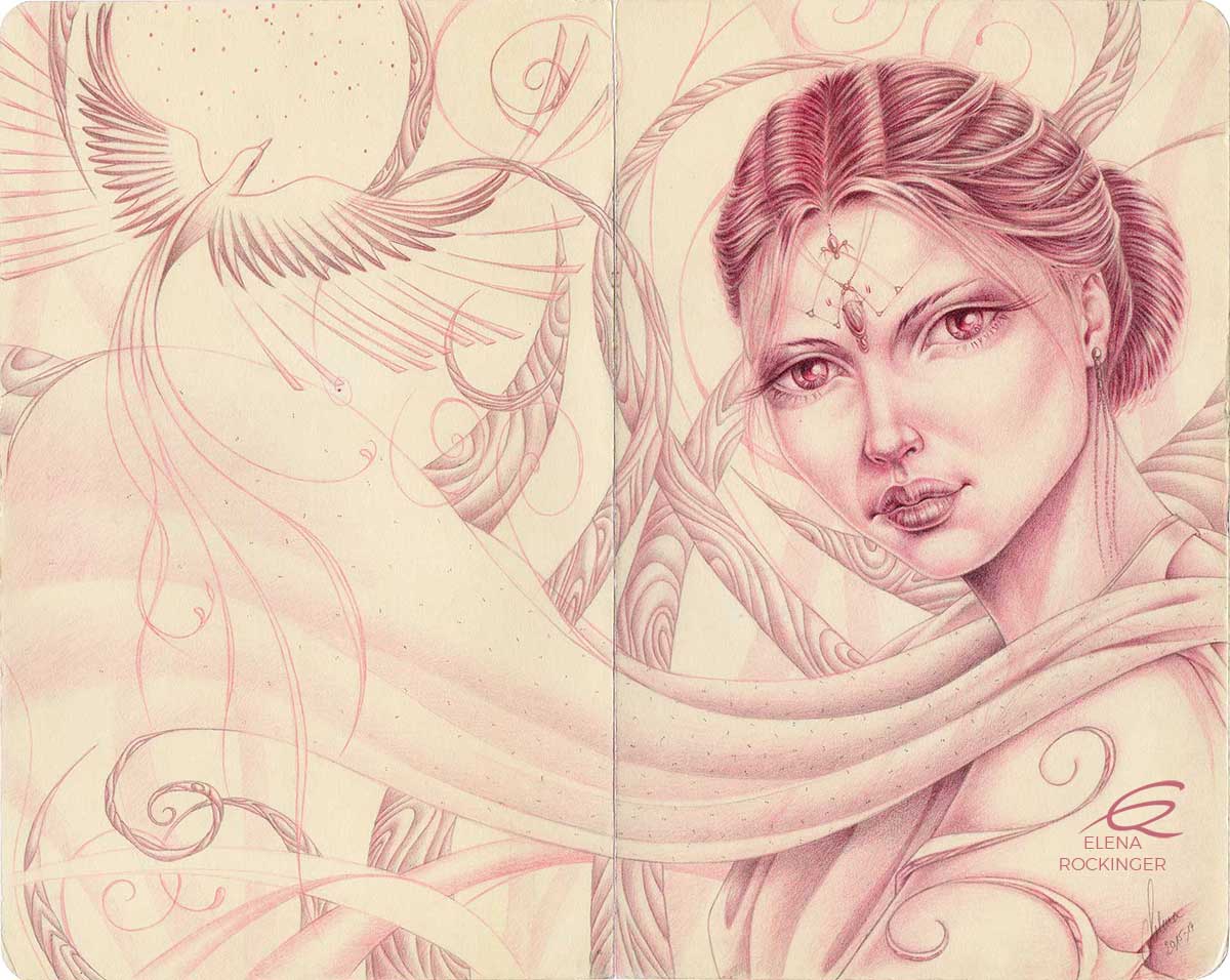 04 Drawing Pencil Elena Rockinger Red Nbs