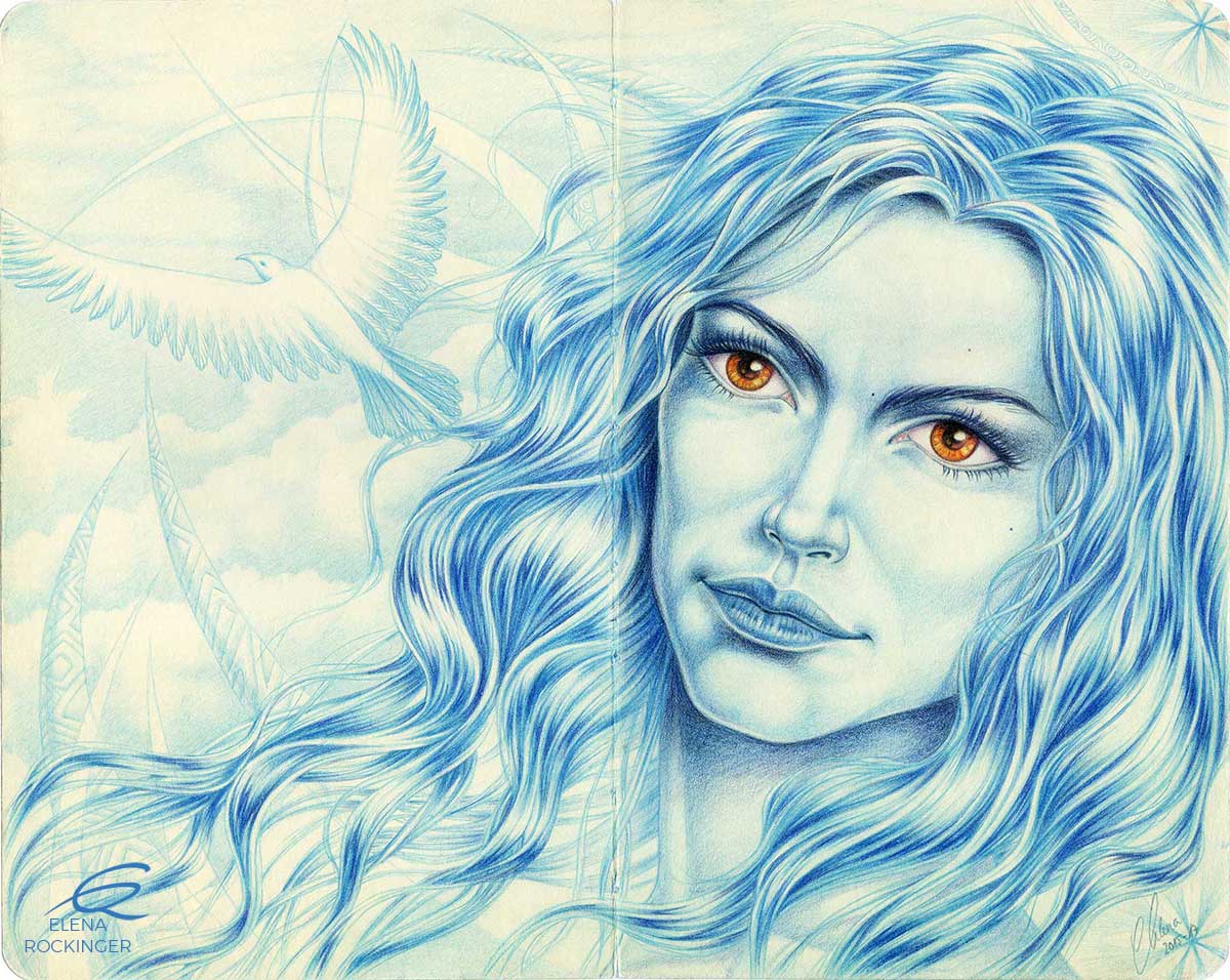 05 Drawing Blue Pencil Elena Rockinger Golden Eyes Nbs