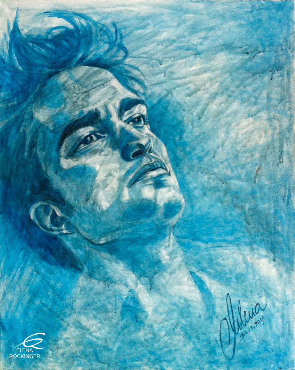 10 Portrait Painting Canvas Music Elena Rockinger Robert Pattinson 01 S