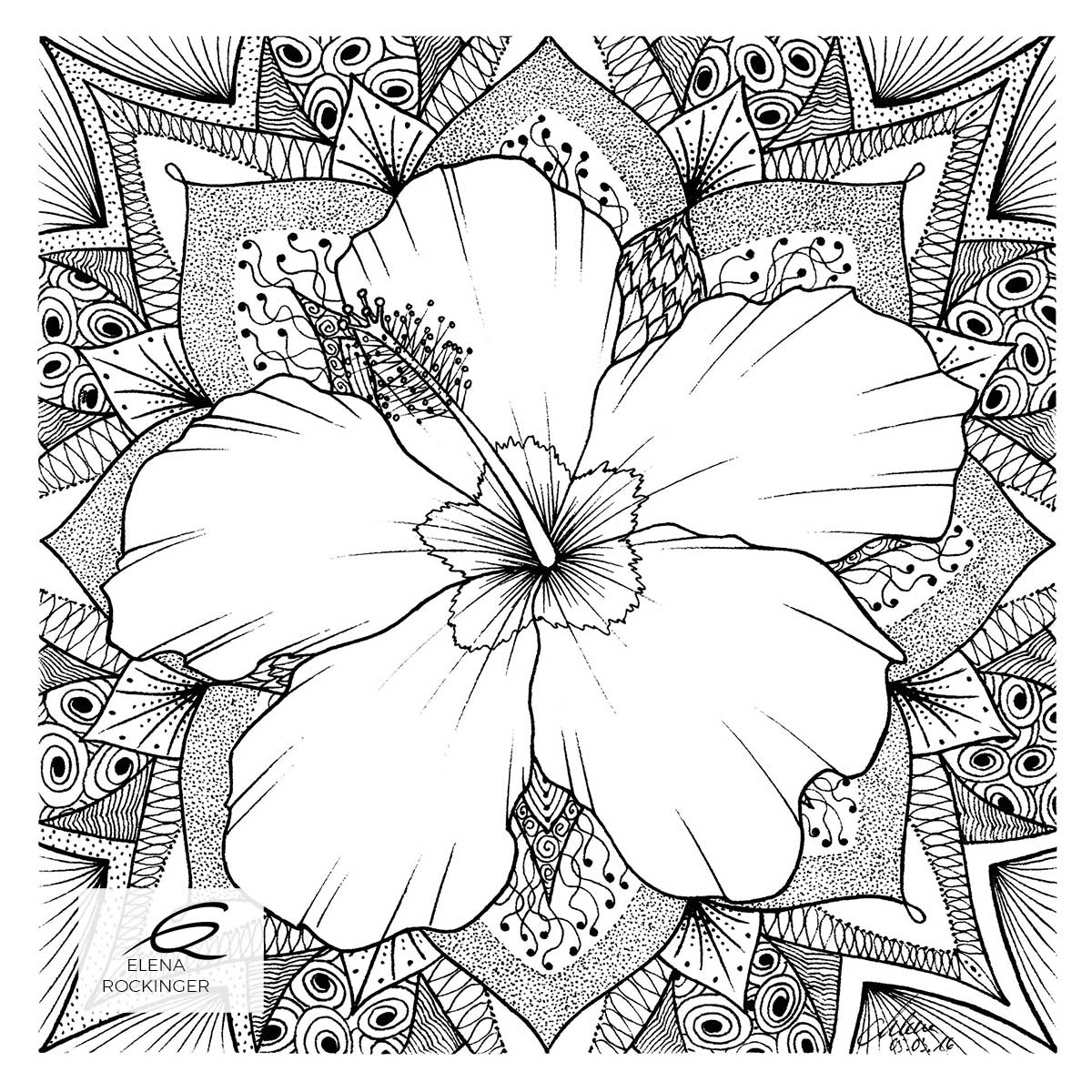 16 Illustration Ink Colouring Book Elena Rockinger Love Mandala 16 S