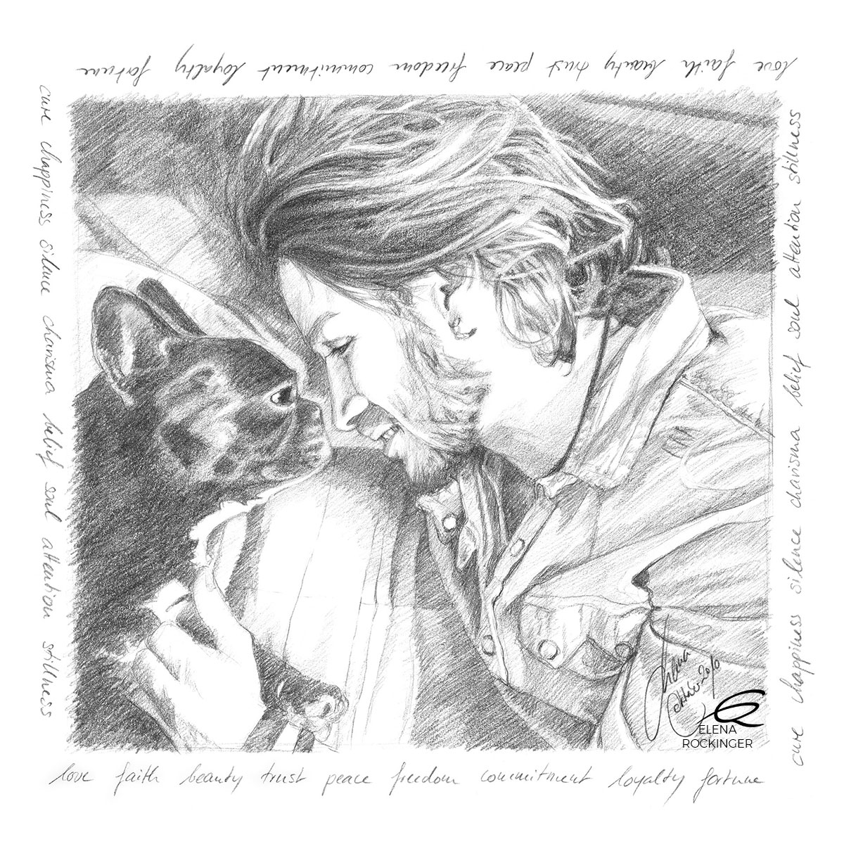 20 Portrait Illustration Graphite Elena Rockinger Gil Ofarim True Love S