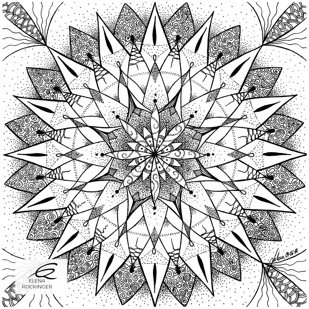 31 Illustration Ink Colouring Book Elena Rockinger Love Mandala 31 S