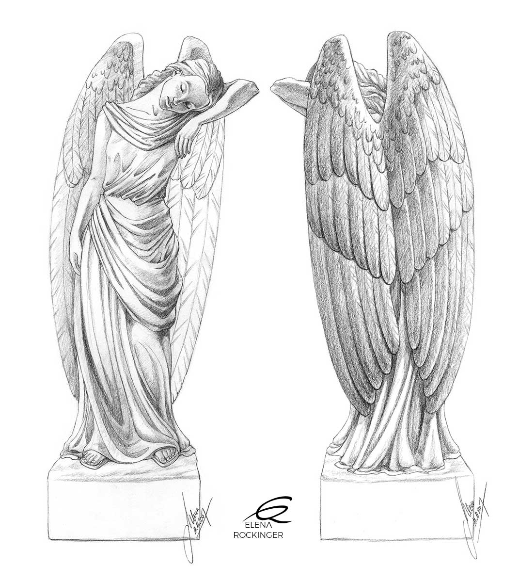 02 Illustration Concept Art Elena Rockinger Angel Sculpture 02 S