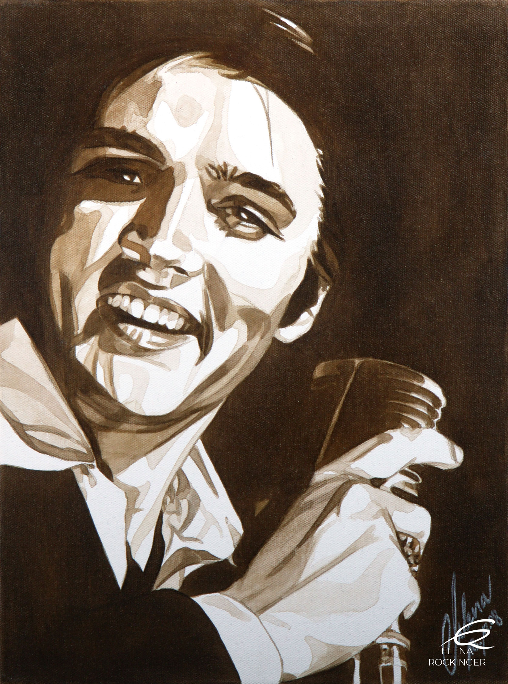 02 Portrait Painting Canvas Music Elena Rockinger Elvis Presley S