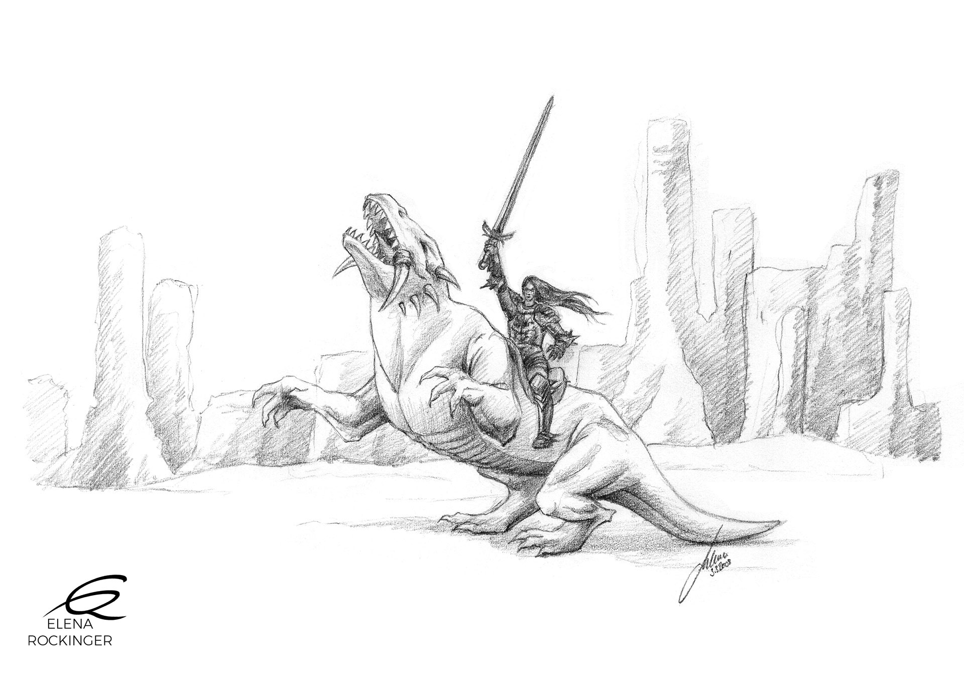 14 Illustration Concept Art Elena Rockinger Graphite Tark Biest S